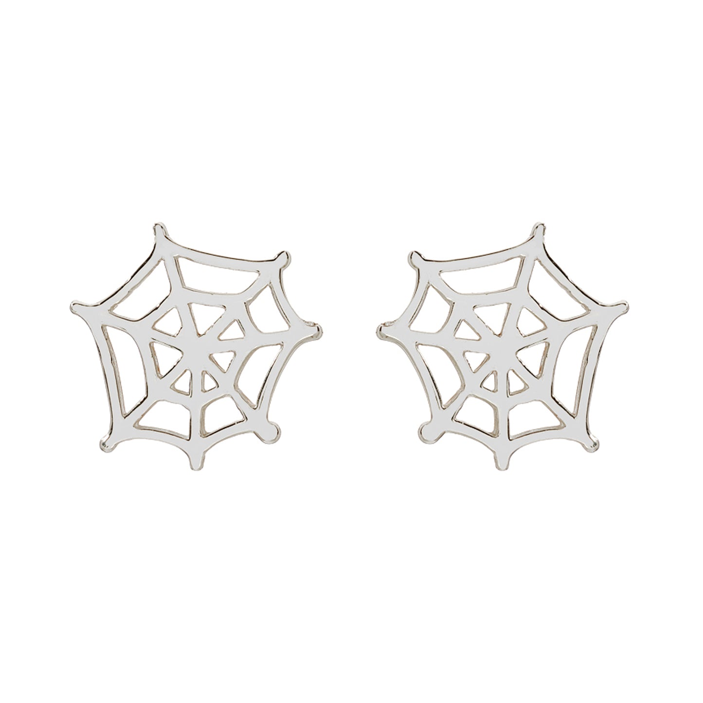 14K Gold Spider Web Stud Earrings