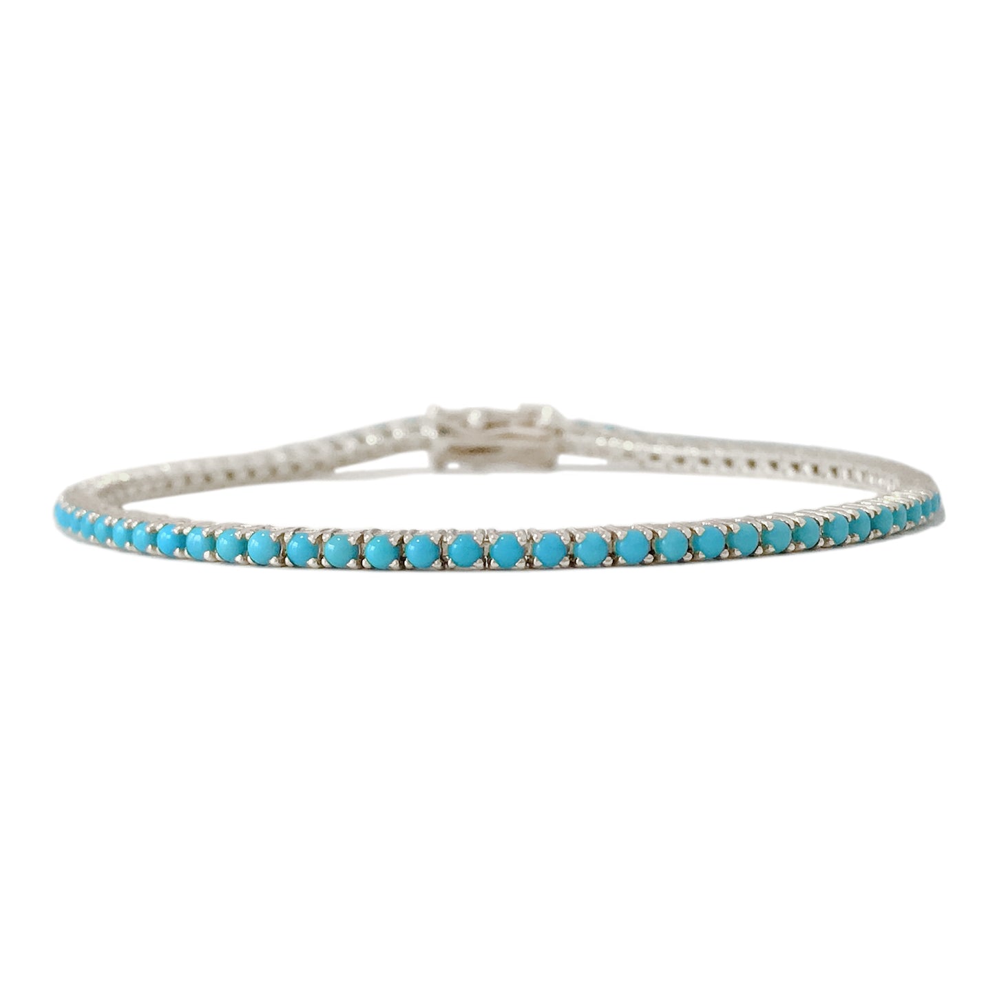 14K Gold Turquoise Tennis Bracelet