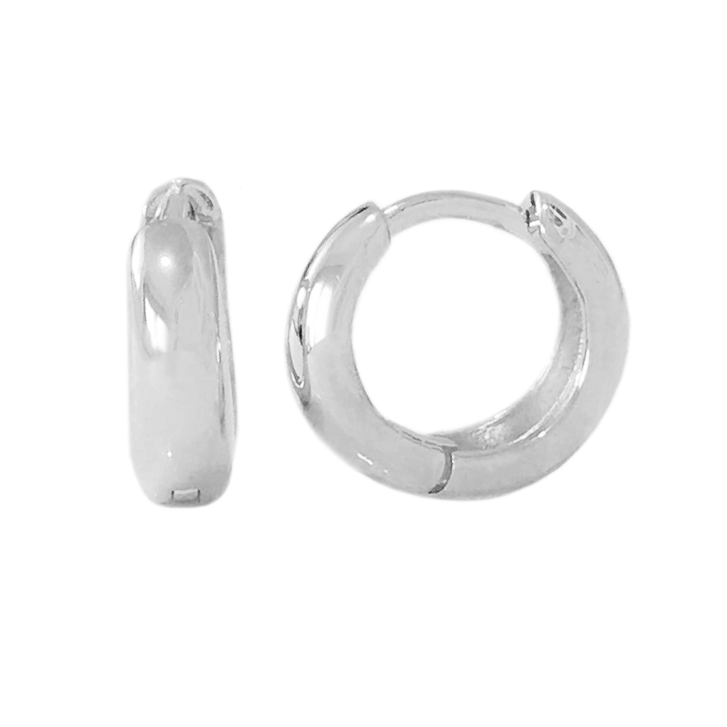14K Gold Thick Medium Size Huggie Hoop Earrings
