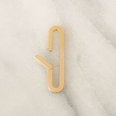 14K Gold Thick Elongated Oval Charm Enhancer, XL Size ~ In Stock!