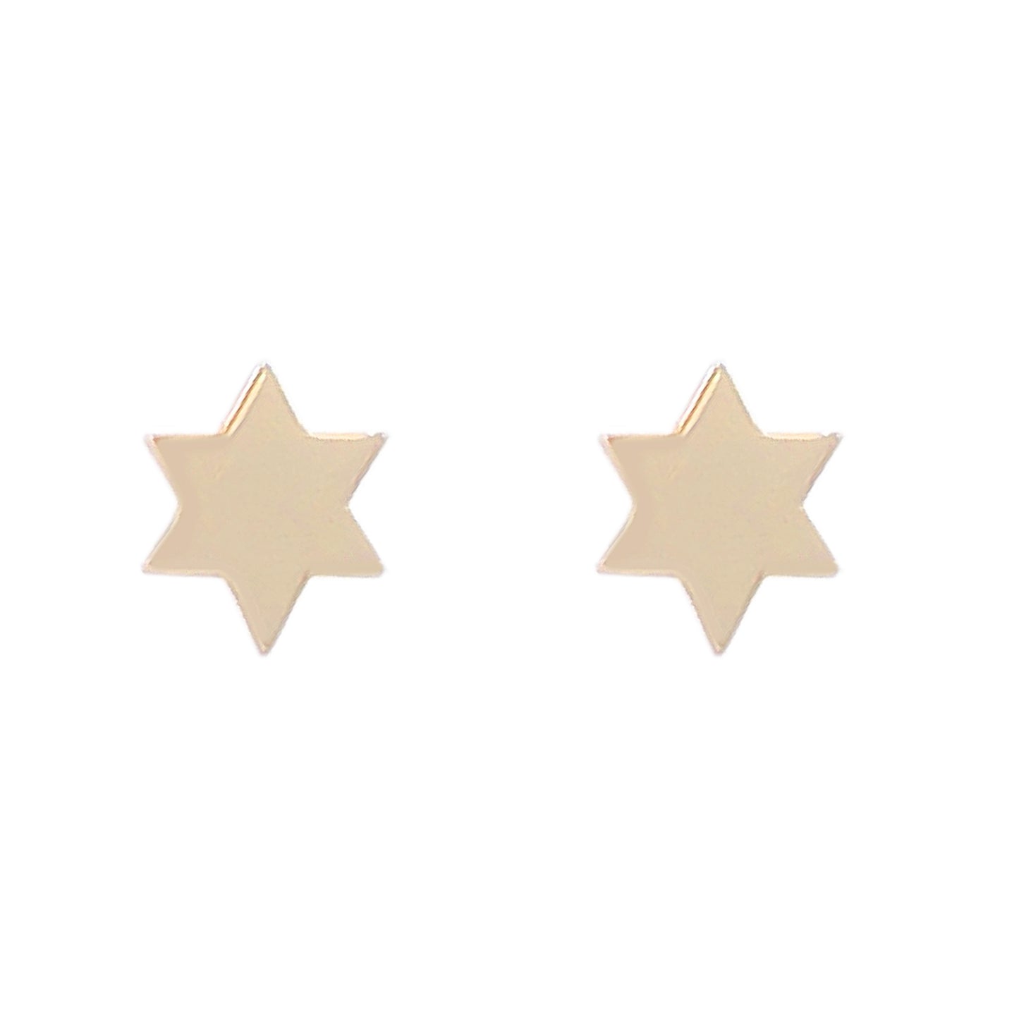 14K Gold Tiny Star of David Stud Earrings