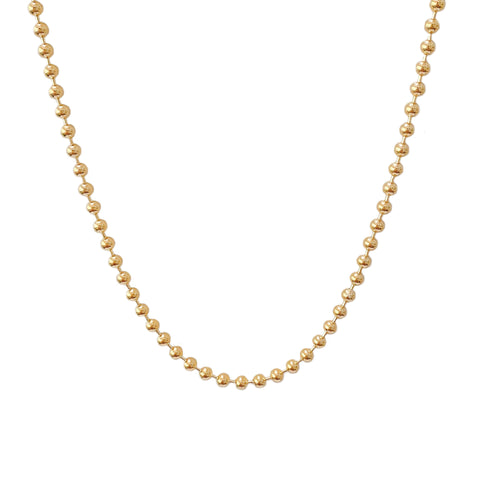 14K Gold Ball Chain Necklace, 3mm Size