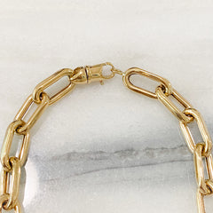 14K Gold Thick Oval Link Bracelet ~ Large Links, In Stock!