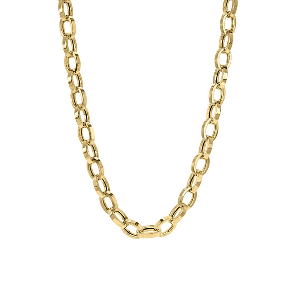 14K Gold Round Enhancer Thick Flat Oval Rolo Link Lariat Chain Extende –  Nana Bijou