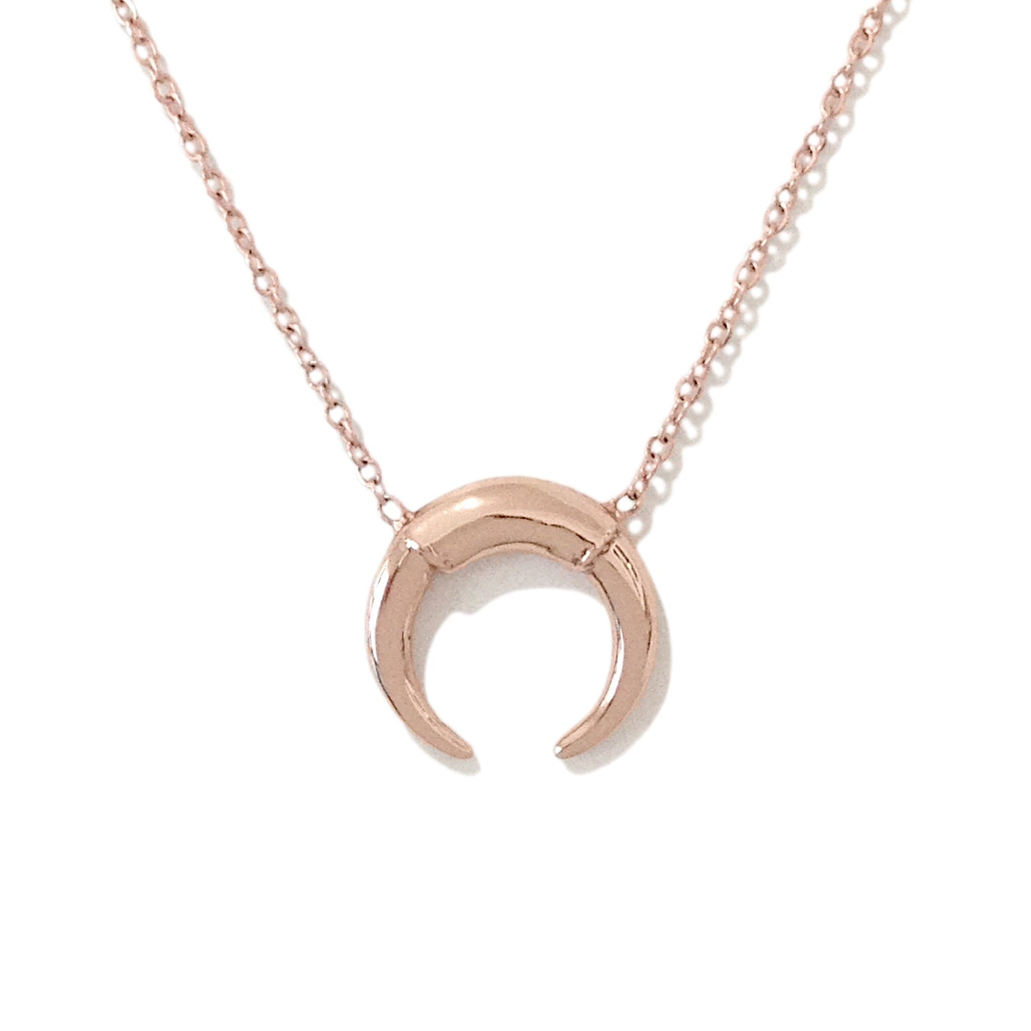14K Gold Double Horn Necklace