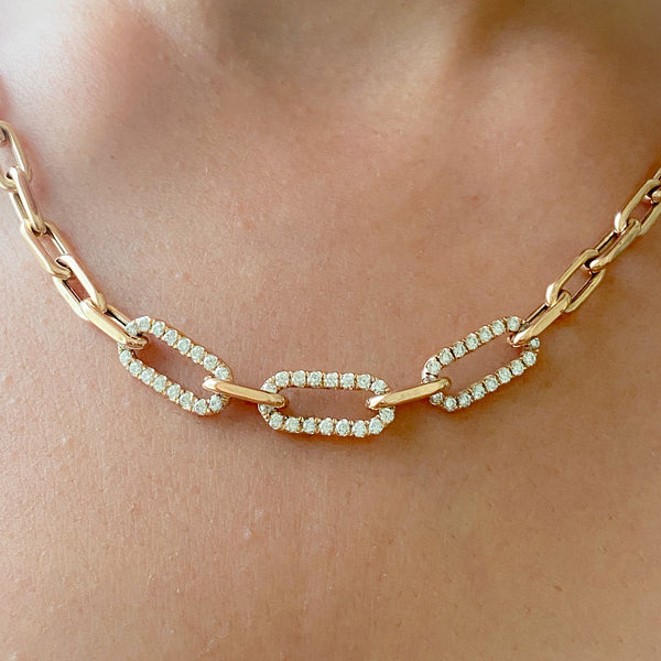 14K Gold Thin Elongated Oval Link Chain Necklace, Small Size Link – Nana  Bijou