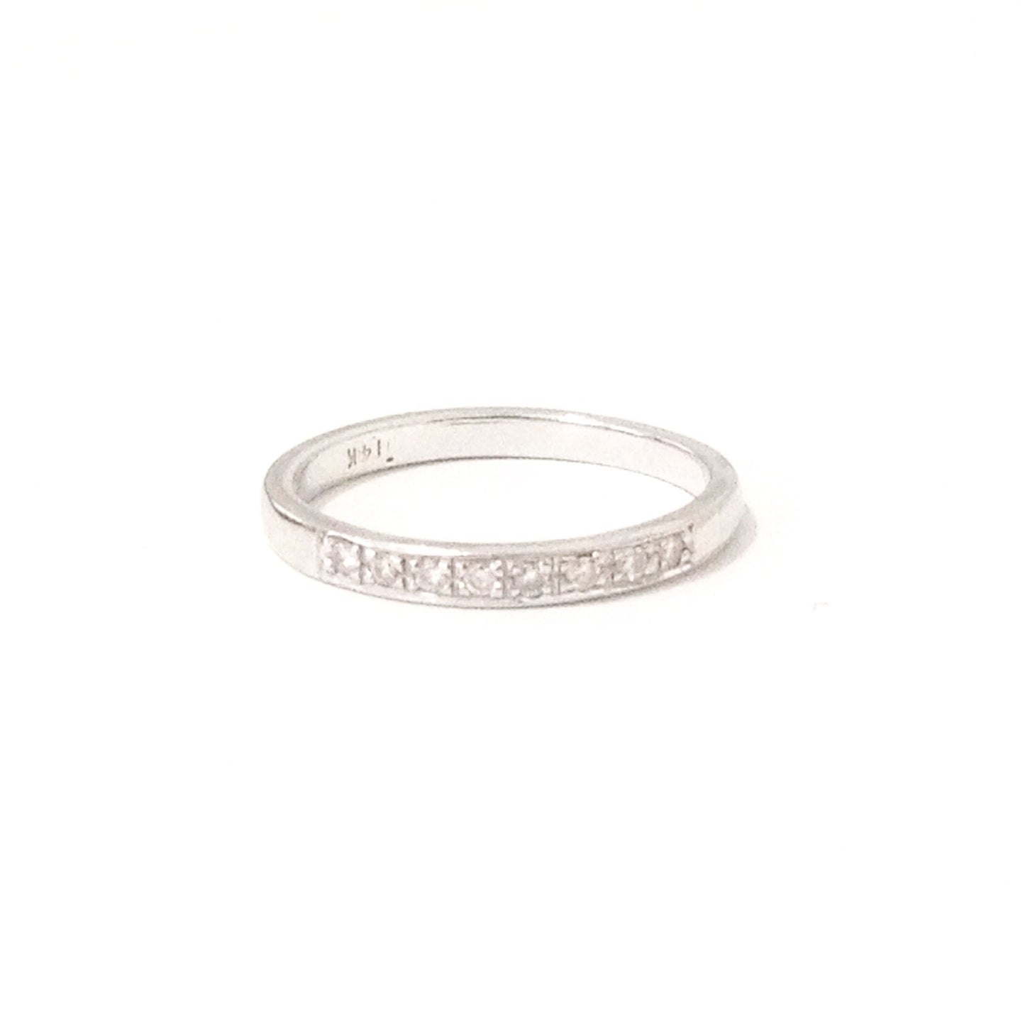 14K Gold Pavé Diamond Quarter Eternity Band