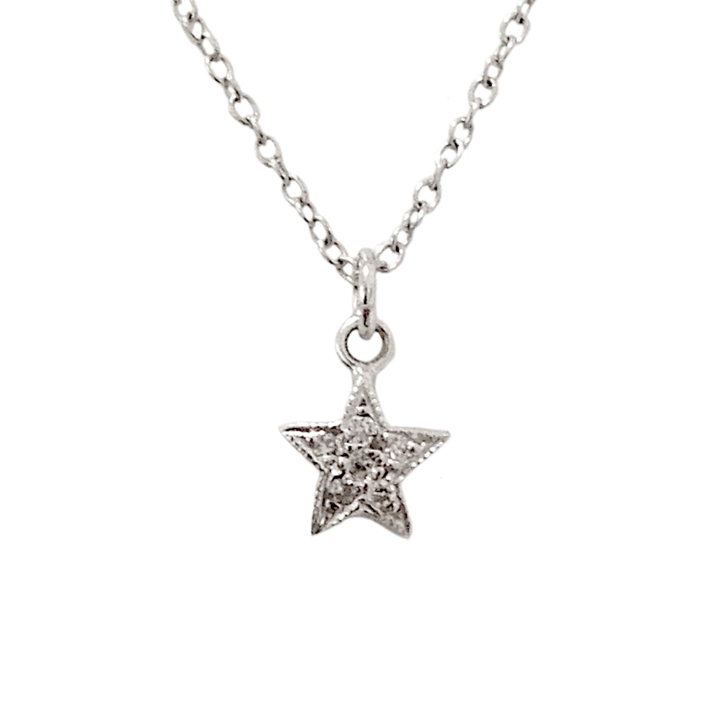 14K Gold Pavé Diamond XS Star Pendant Necklace