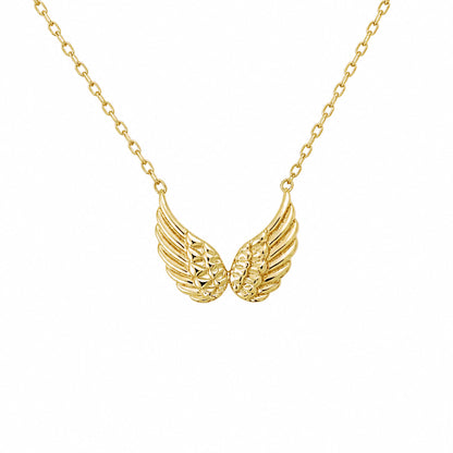 14K Gold Double Wing Necklace