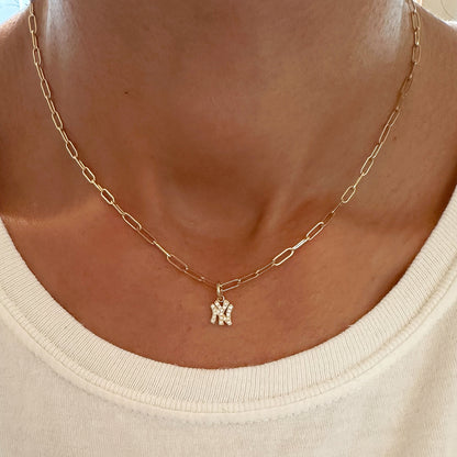 14K Gold Pavé Diamond NY Logo Charm Pendant