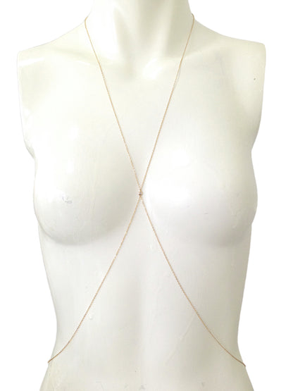 14K Gold Diamond Minimalist Body Chain