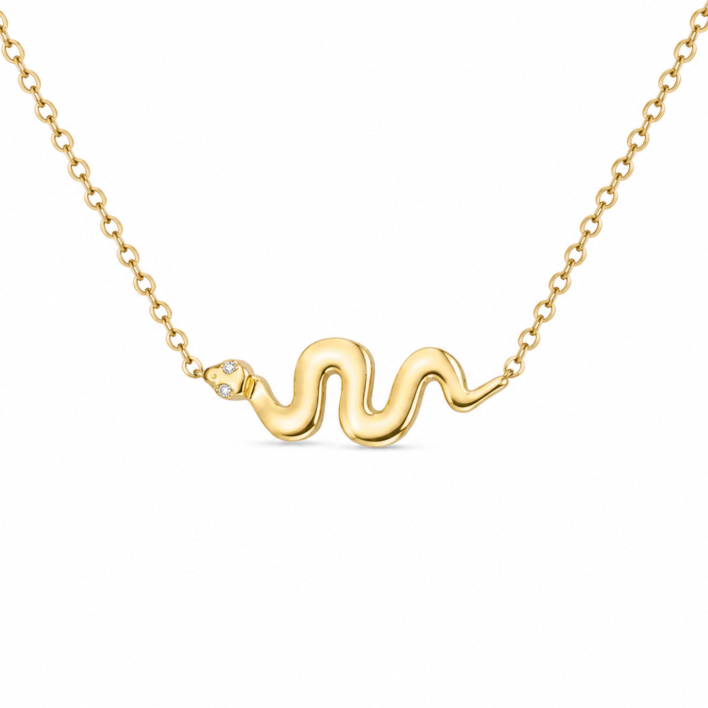 14K Gold Swivel Snake Necklace