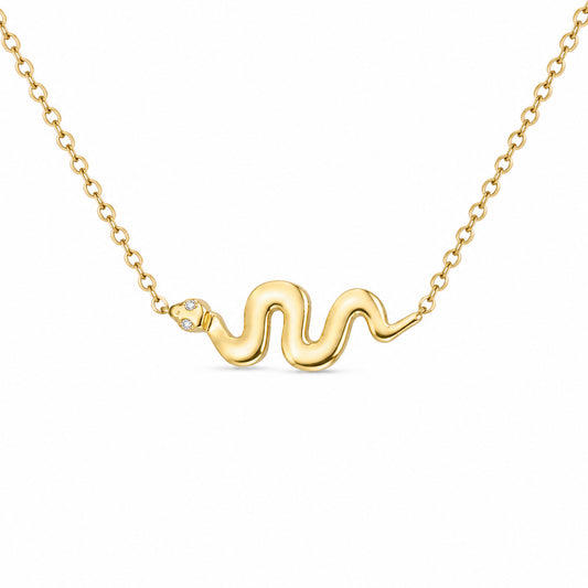 14K Gold Swivel Snake Necklace