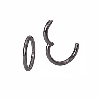 14K Gold Endless Clicker Huggie Hoop Earrings, 4 Size Options