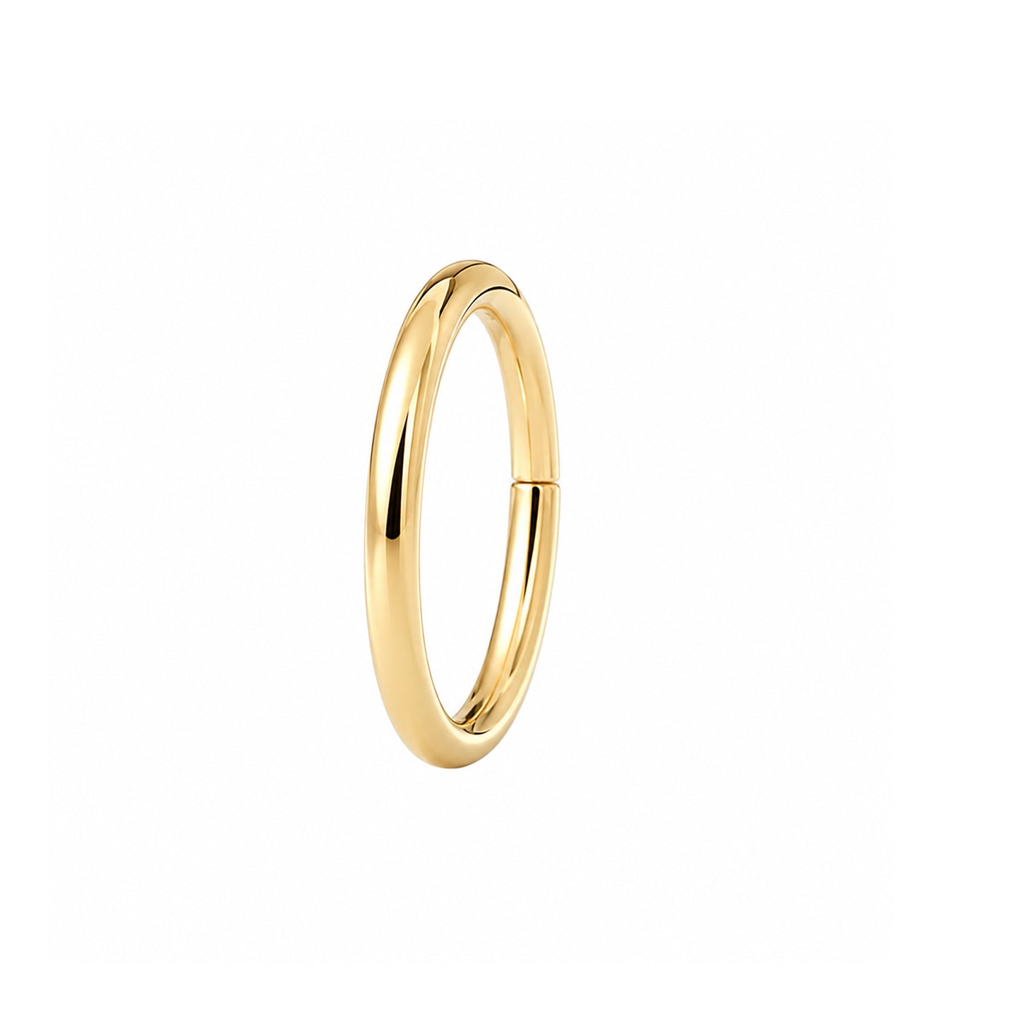 14K Gold Endless Clicker Thin Round Charm Enhancer, 2 Size Options