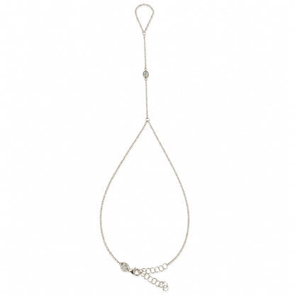 14K Gold Single Bezel Labradorite Foot Lariat Ankle Bracelet