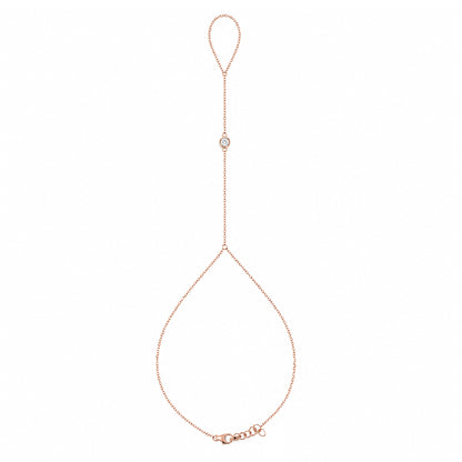 14K Gold Single Diamond Foot Lariat Ankle Bracelet