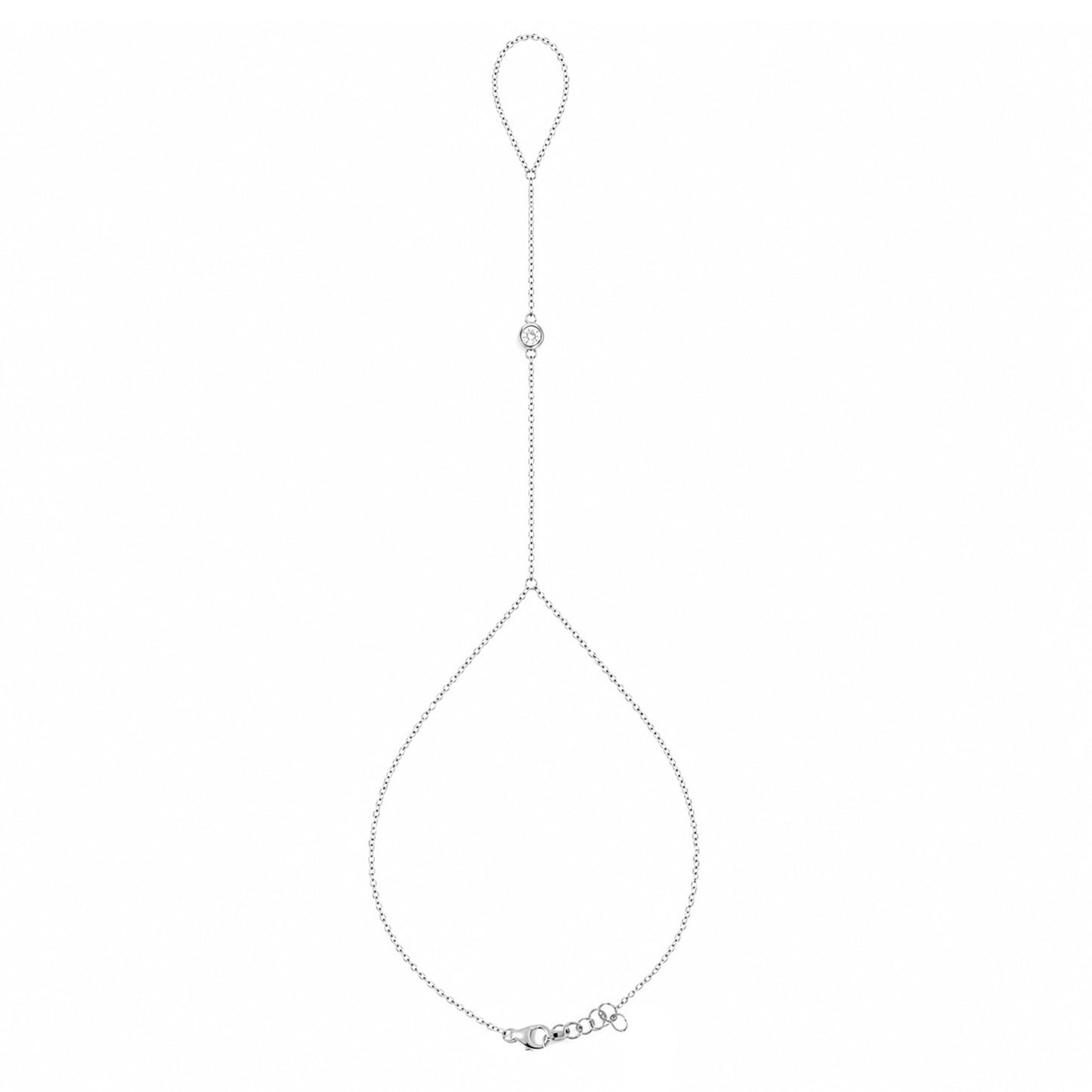 14K Gold Single Diamond Foot Lariat Ankle Bracelet