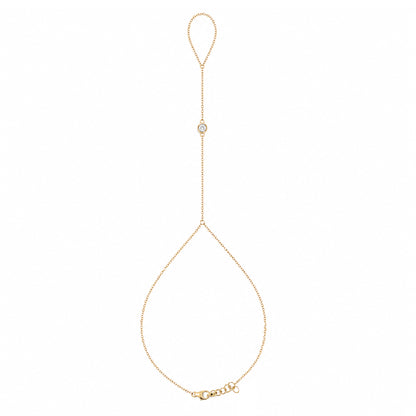 14K Gold Single Diamond Foot Lariat Ankle Bracelet