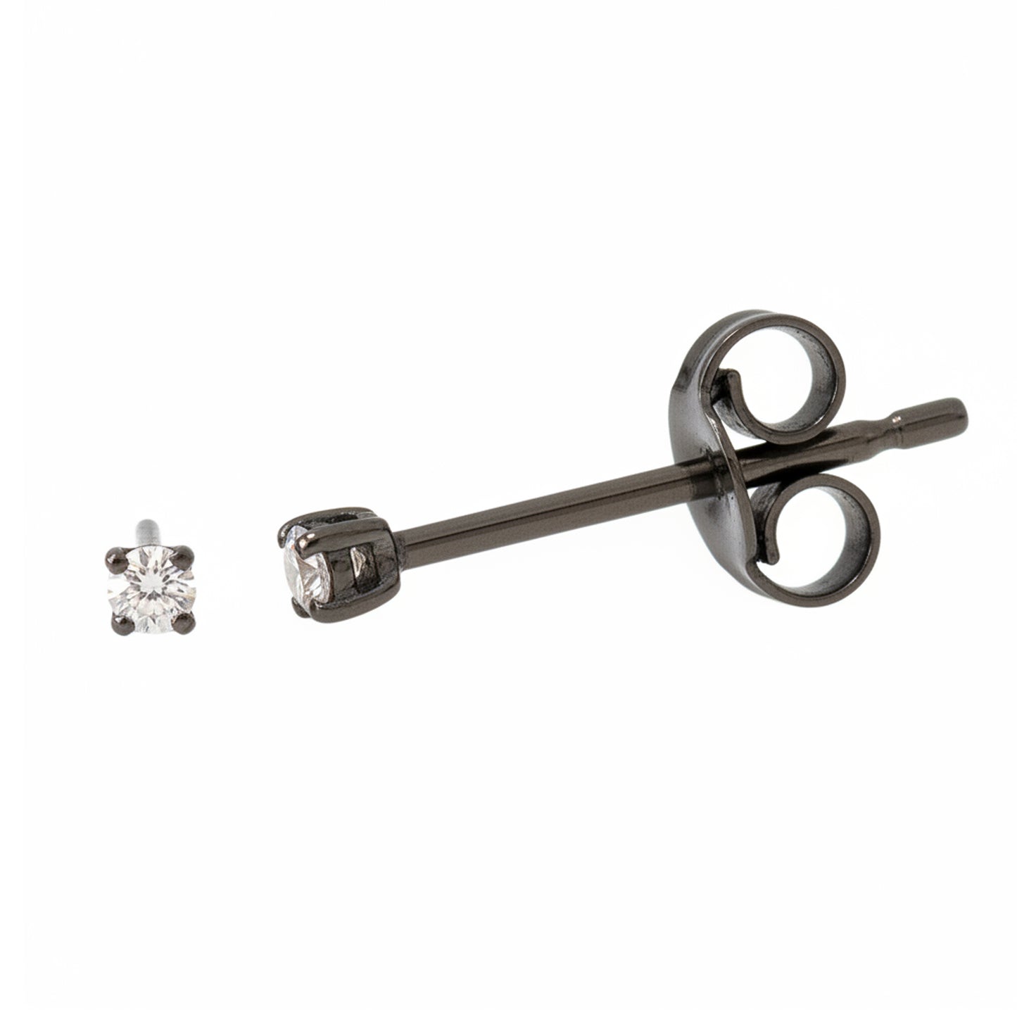 14K Gold 1mm Solitaire Diamond 4 Prong Stud Earrings