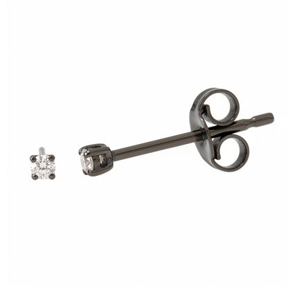 14K Gold 1mm Solitaire Diamond 4 Prong Stud Earrings
