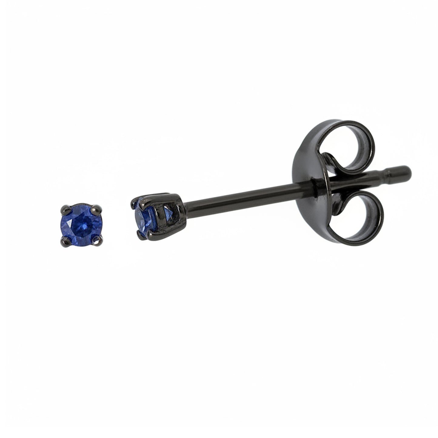 14K Gold 1mm Solitaire Sapphire 4 Prong Stud Earrings