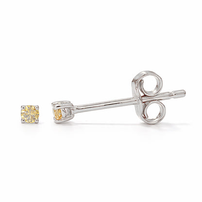 14K Gold 1mm Solitaire Yellow Sapphire 4 Prong Stud Earrings
