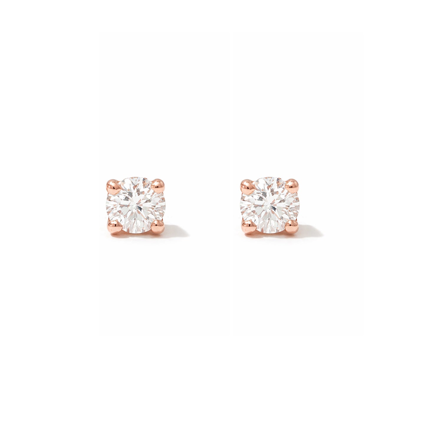 14K Gold 2mm Solitaire Diamond 4 Prong Stud Earrings