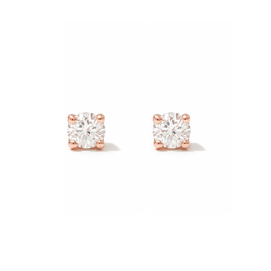 14K Gold 2mm Solitaire Diamond 4 Prong Stud Earrings