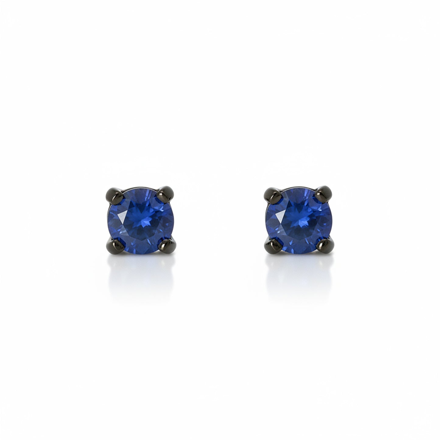 14K Gold 2mm Solitaire Sapphire 4 Prong Stud Earrings