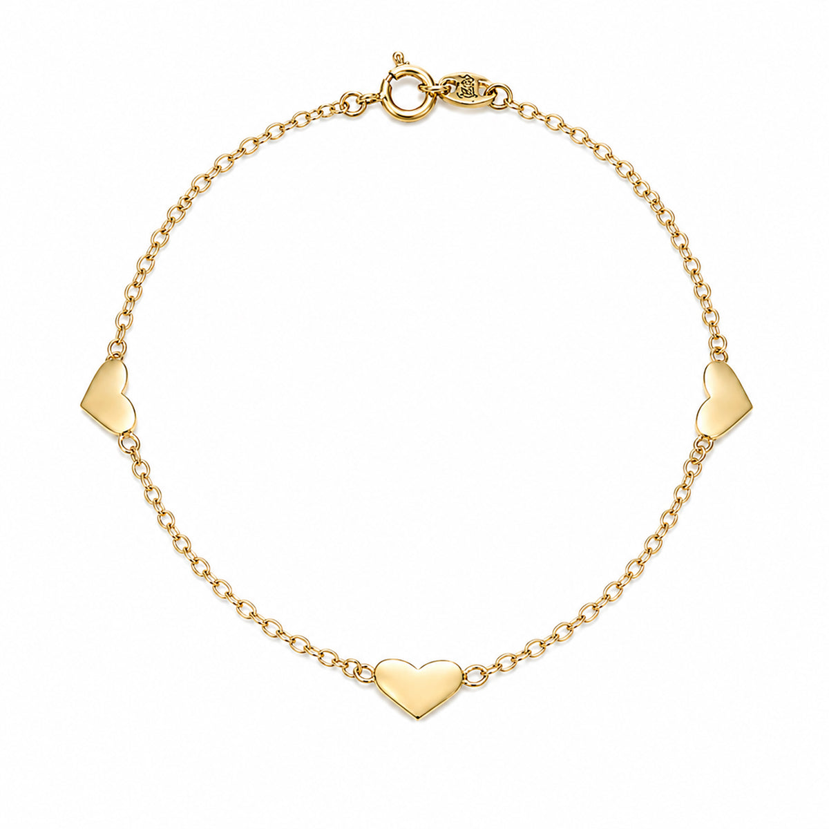 14K Gold Triple XS Sweetheart Bracelet