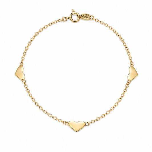 14K Gold Triple XS Sweetheart Bracelet