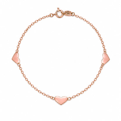 14K Gold Triple XS Sweetheart Bracelet