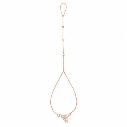 14K Gold Triple Diamond Finger Bracelet