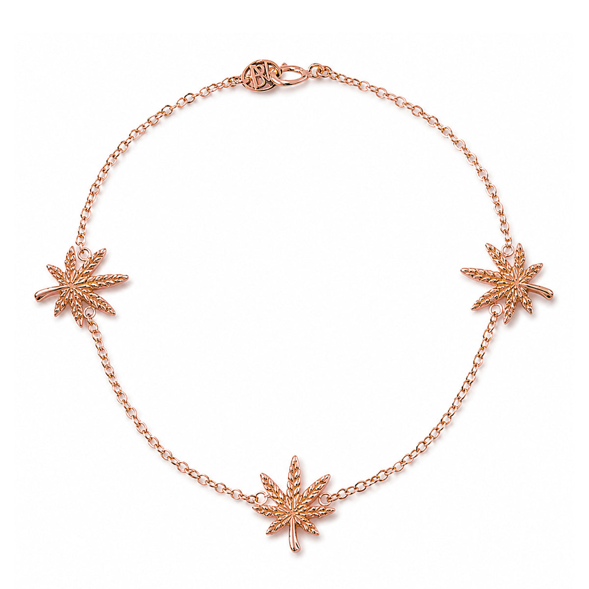 14K Gold Triple Marijuana Bracelet