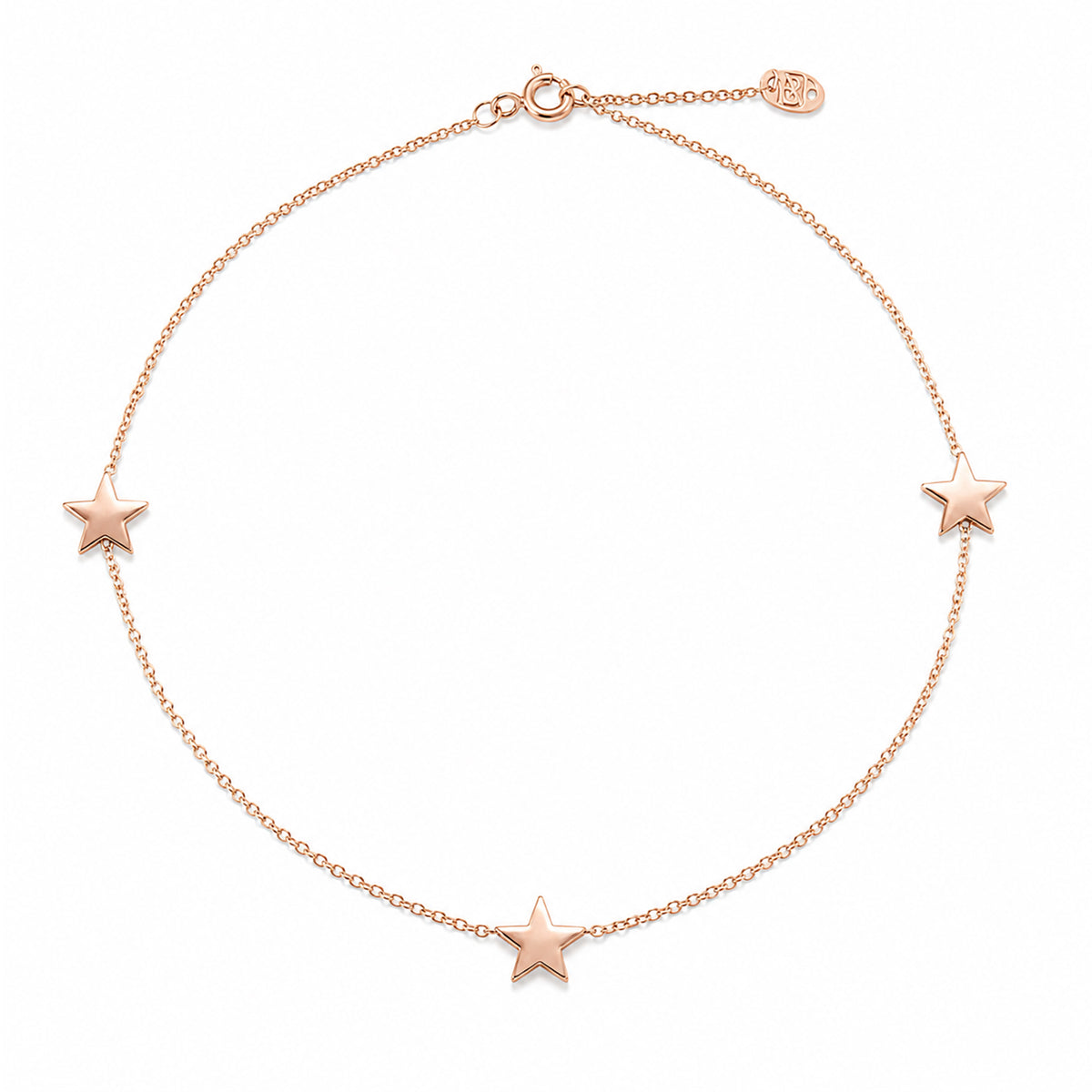 14K Gold Triple Star Ankle Bracelet (Anklet)