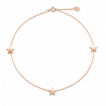 14K Gold Triple Star Ankle Bracelet (Anklet)