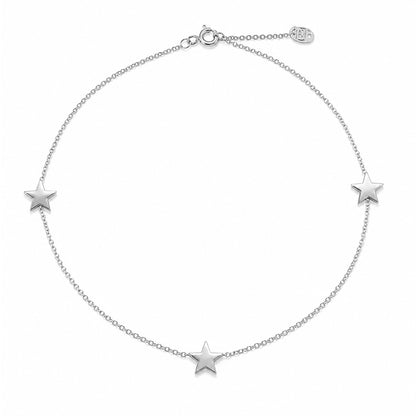14K Gold Triple Star Ankle Bracelet (Anklet)