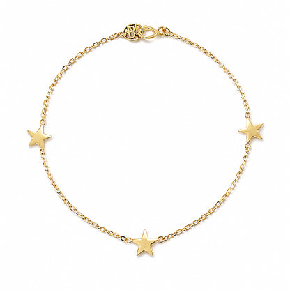 14K Gold Triple Star Bracelet
