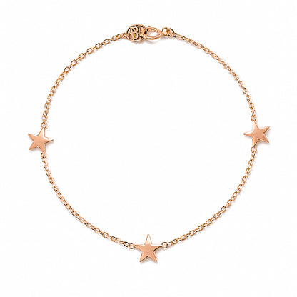 14K Gold Triple Star Bracelet