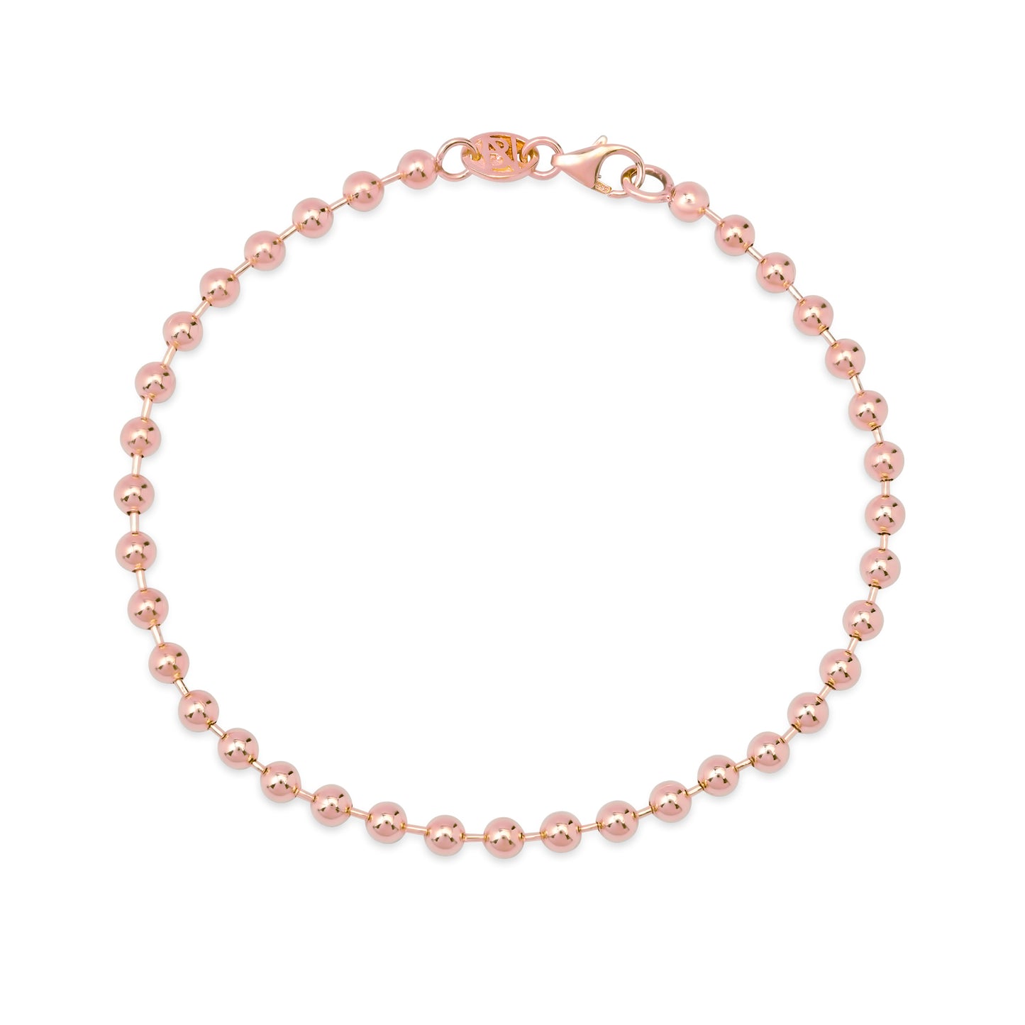 14K Gold Ball Chain Link Bracelet, 3mm Size Links