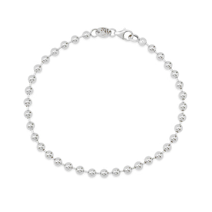 14K Gold Ball Chain Link Bracelet, 3mm Size Links