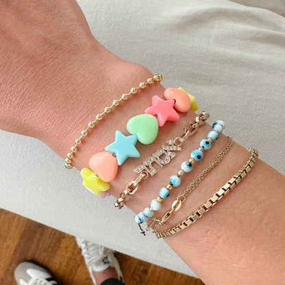 14K Gold Ball Chain Link Bracelet, 3mm Size Links