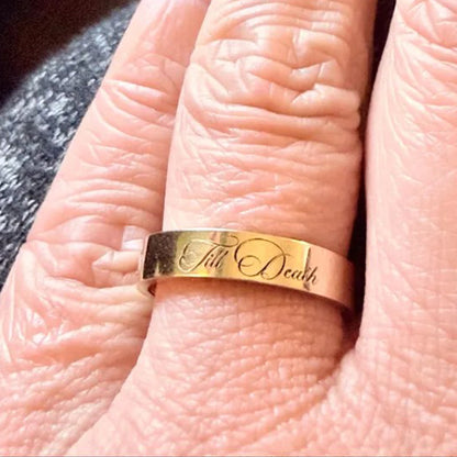 14K Gold 3mm Flat Eternity Band (Engravable)