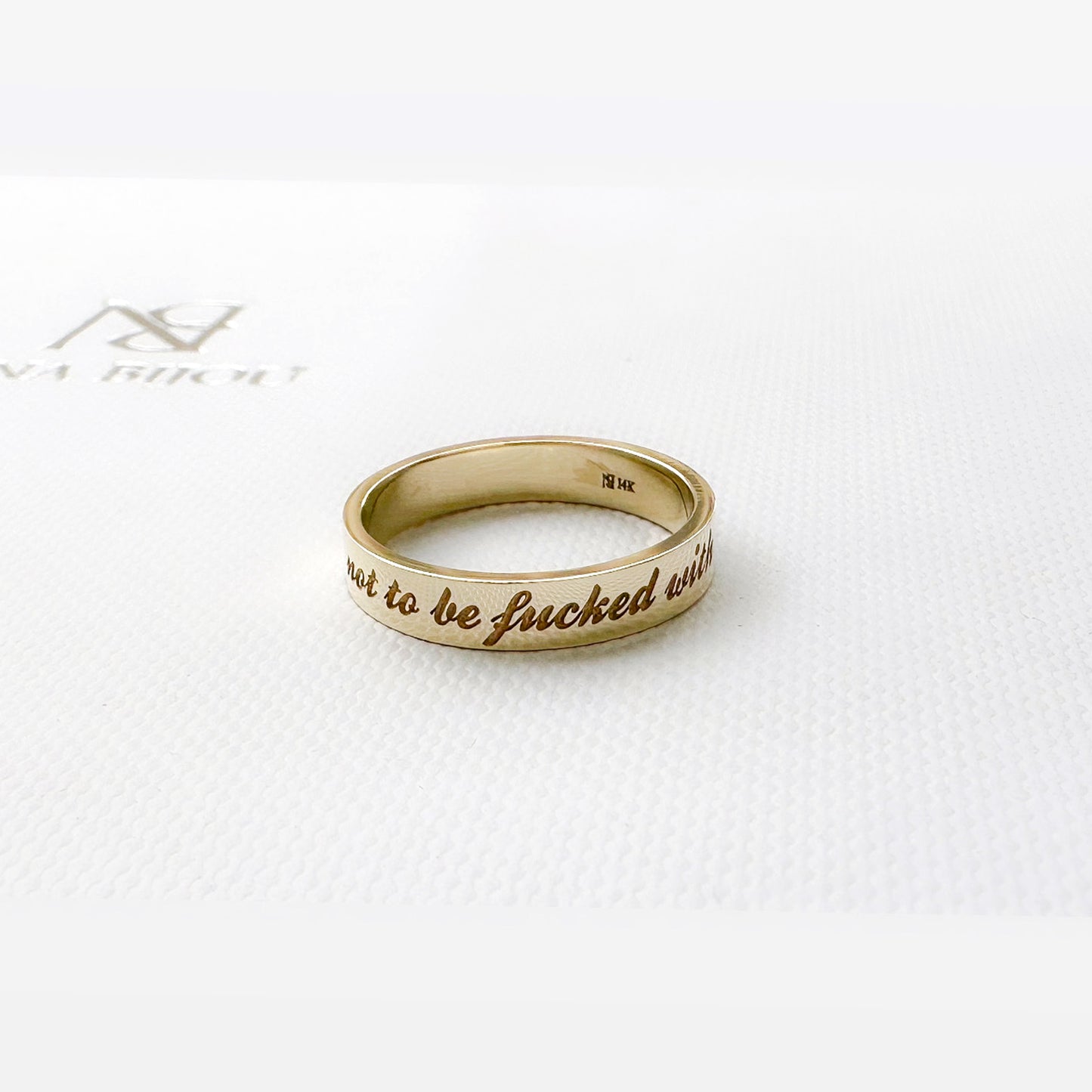 14K Gold 3mm Flat Eternity Band (Engravable)