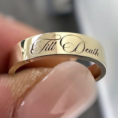 14K Gold 3mm Flat Eternity Band (Engravable)