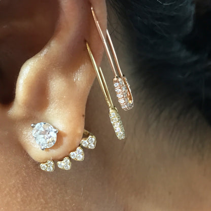 14K Gold 4 Heart Earring Jacket