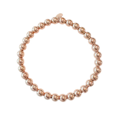 14K Gold Ball Chain Stretch Bracelet, 6mm Size Links