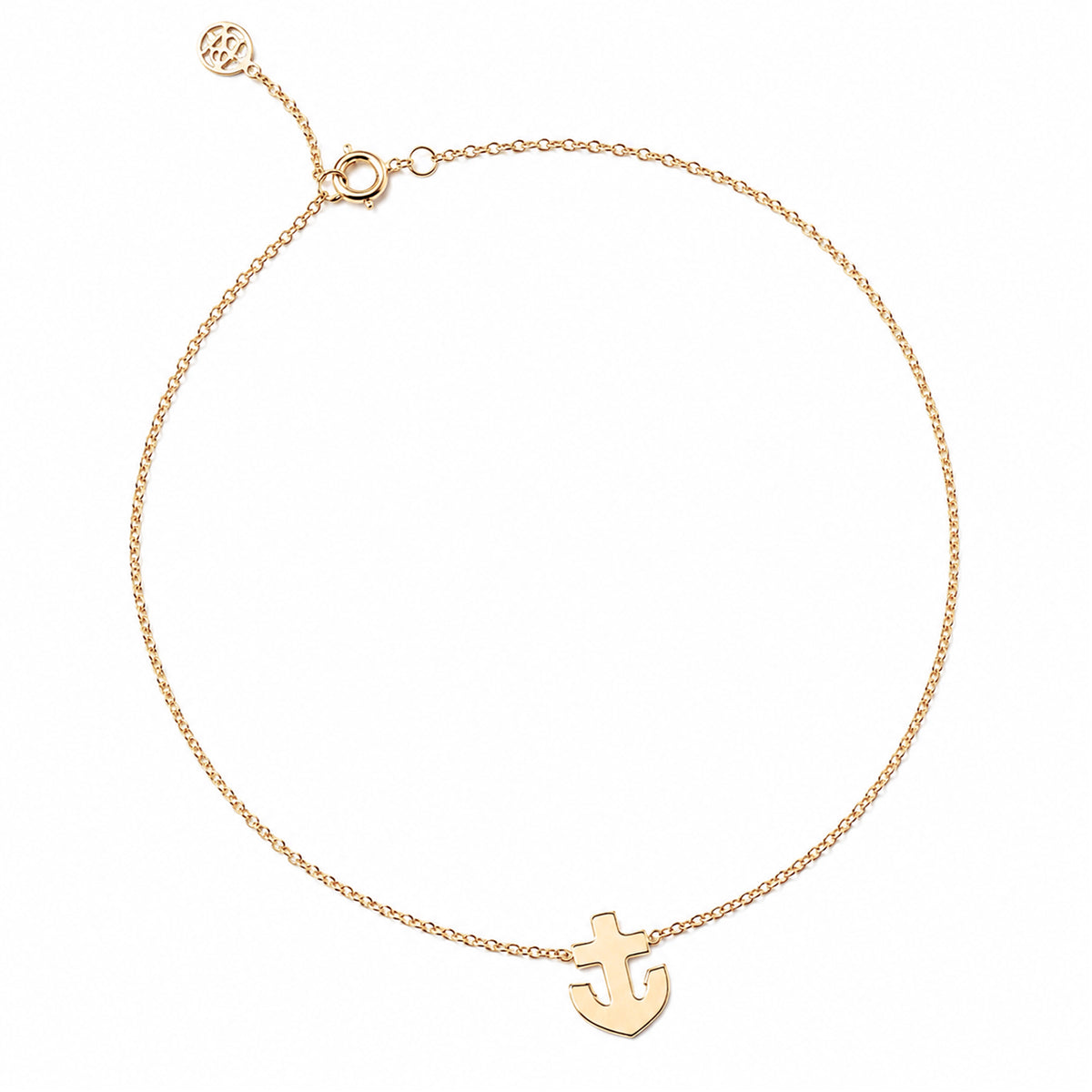 14K Gold Anchor Charm Ankle Bracelet (Anklet)