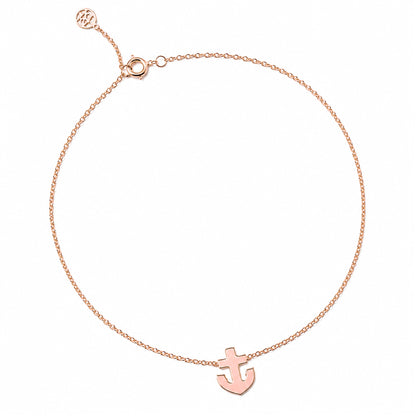 14K Gold Anchor Charm Ankle Bracelet (Anklet)